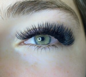 Mega Volume lash extensions applied by Renée Beauté in Edmonton