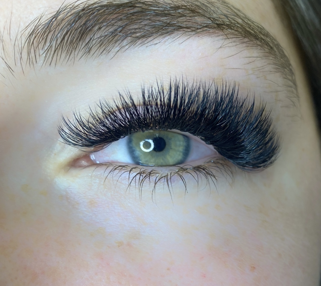 Mega Volume lash extensions applied by Renée Beauté in Edmonton
