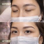 Eyebrow correction before and after showing real transformation of old brow tattoos