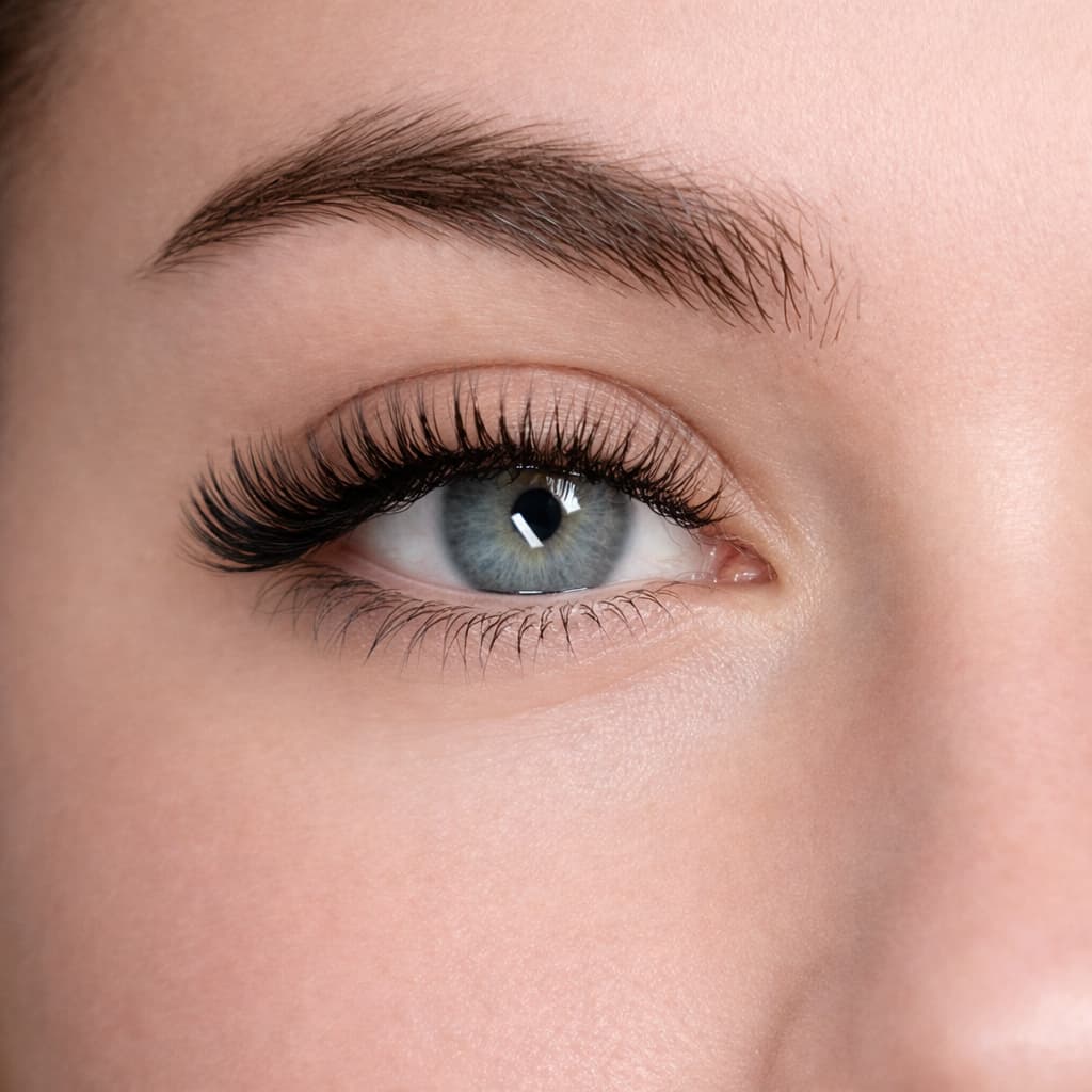 Luxury lash extensions in Edmonton with natural volume lash results